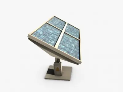 Solar panel Low-poly 3D model 2