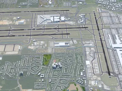 Memphis Airport 10km Low-poly 3D model