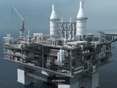 8 OilPlatform  3D Model Pack