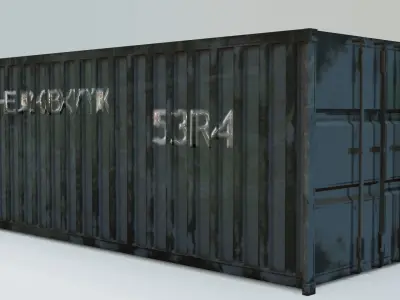 Cargo Container Mesh Low-poly 3D model