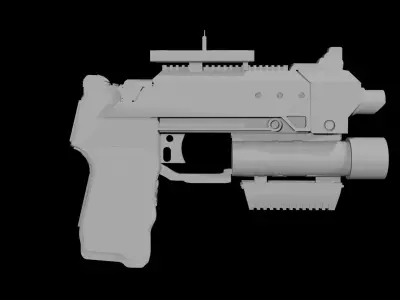 sci fi gun Low-poly 3D model