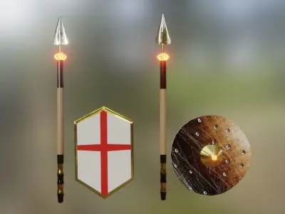 Medieval Weapon Pack Low-poly 3D model