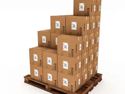 3D Warehouse Box Model 6 Low-poly 3D model