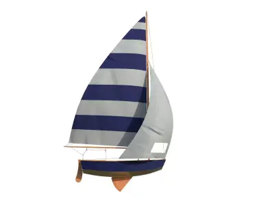 Pram Sailboat Blue 3D model