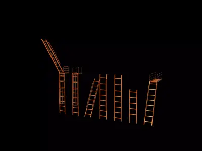 Antique Ladder 02 3D model