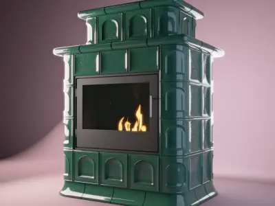 Tiled Fireplace 3D model