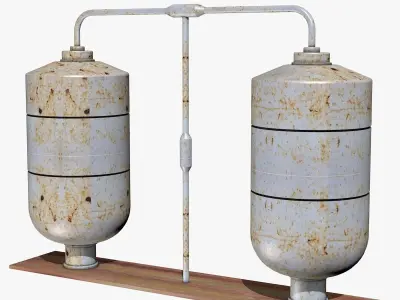 Two Rusty Boilers 3D model