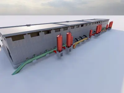 Warehouse-Warehouse Building  3D model buy