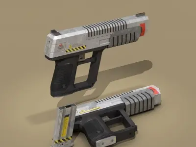 sci fi gun 3D model 2