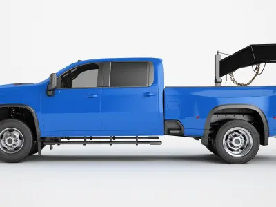  Pickup Truck Generic Gooseneck Trailer 04 