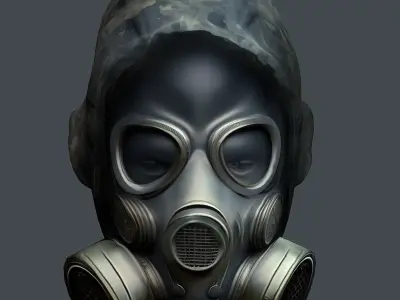 Gas mask helmet 3d model military combat Low-poly Low-poly 3D model purchase