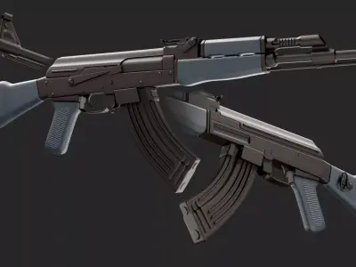 AK47 variant - Hpoly 3D model