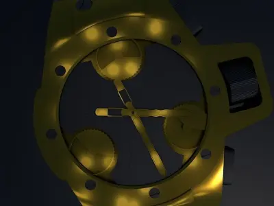  3D Mechanical Watch Low-poly 3D model