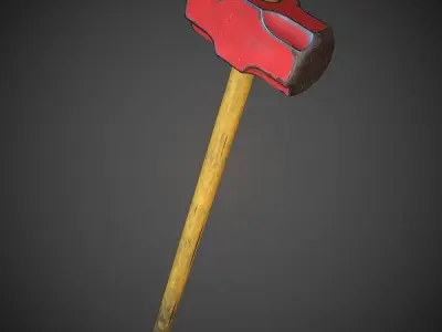 Game Ready Sledge hammer Low-poly 3D model