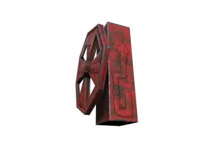 Old Red pipes Low-poly 3D model