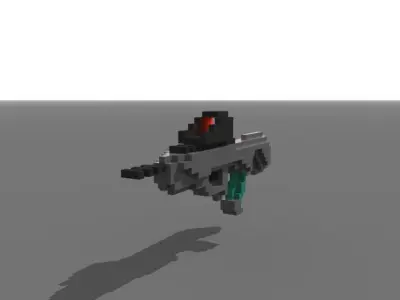 Bullpup Rifle Voxel 3D model