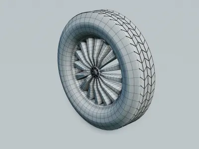 Tire with rim 3D model by surya-vardhan