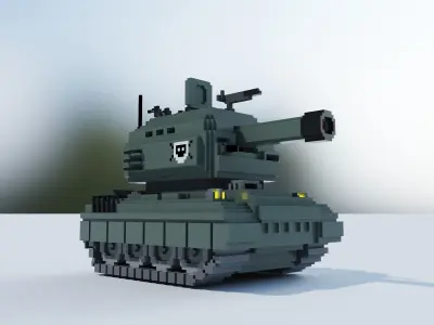 Little Green Tank -VoxelArt 3D model