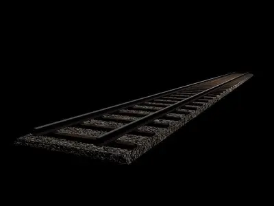 Railway Track Free low-poly 3D model
