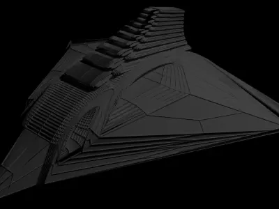 A spaceship starship in space Free 3D model