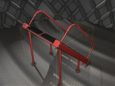 Sci-Fi Stairs -  20 - Red Version  Low-poly 3D model