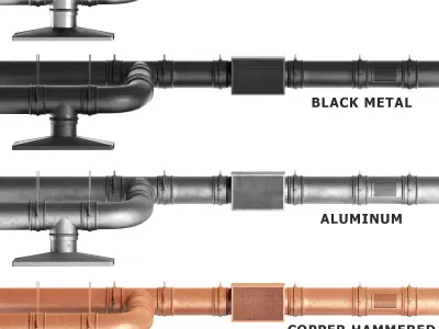 Parts Ventilation System Set 01 Low-poly 3D model