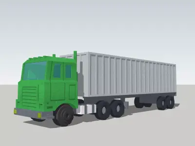Container Truck Trailer by Outland Models Low-poly 3D model