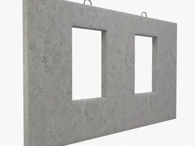 Concrete Wall with Windows 3D model