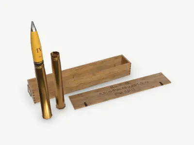 German 88mm FLAK Ammo Low-poly 3D model