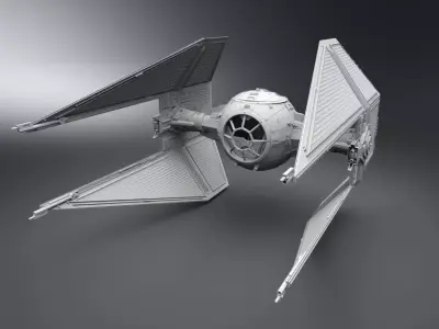 Tie Interceptor scale model 3D print model