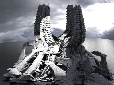 Alien Spine Tower City 1 3D model