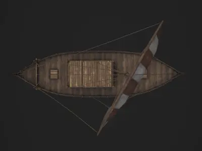 Phoenician Ship Low-poly 3D model