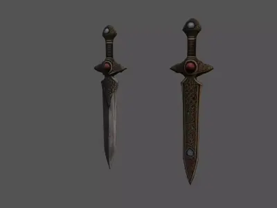 Twin Ceremonial Daggers 3D model