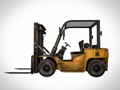 forklift truck Low-poly 3D model get