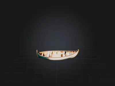 Canoe Low-poly 3D model get