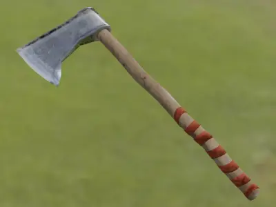 Battle Axe Low-poly 3D model 20