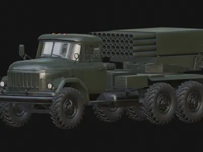BM-21 Grad Low-poly 3D model purchase