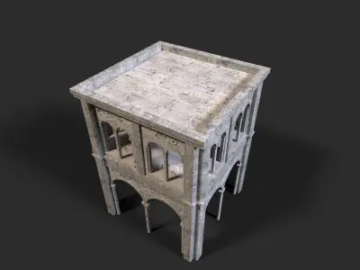 Medieval ruin Low-poly 3D model shop