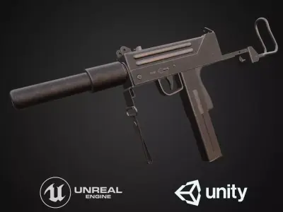 MAC - 10  Low-poly 3D model