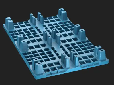 Plastic pallet 02 Low-poly 3D model
