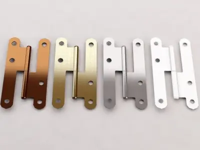 DOOR---Hinges brass door hinges Free low-poly 3D model