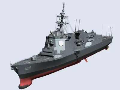 JMSDF DDG-180 HAGURO guided-missile destroyer 3D model