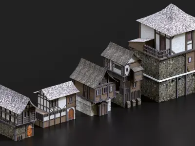 Medieval Modular Buildings  Vol 01 3D model