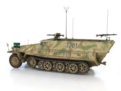 SDKFZ 251 Ausf D - Half-track - 3301 3D model