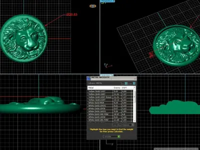 Lion head pendant 3D print model