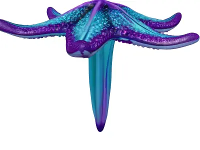 Vibrant SciFi Glowing Starfish Model 3D model