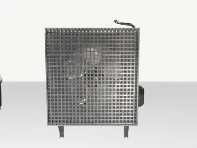 Industrial Exhaust Fans and vents pack Low-poly 3D model