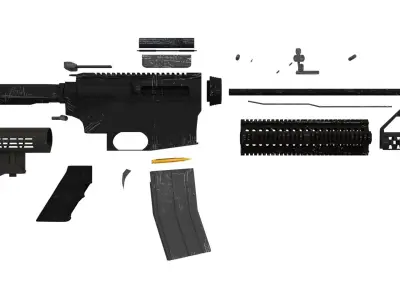 M4A1 Cartoon Free low-poly 3D model