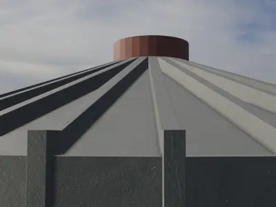 Concrete Tower Silo Low-poly 3D model