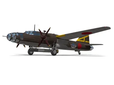 Ki67 Type4 heavy bomber Hiryu 3D model